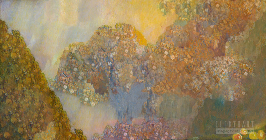 Animación digital para exposiciones en los Museos. Fondo obra de Aurelio Arteta