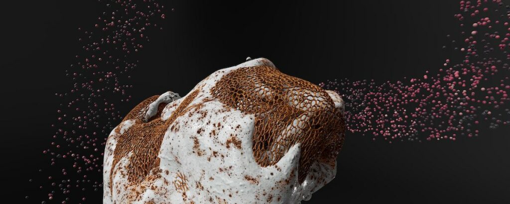 Obra de arte digital generativo LIMINAL en la fachada LED de ARKABIA en Vitoria-Gasteiz