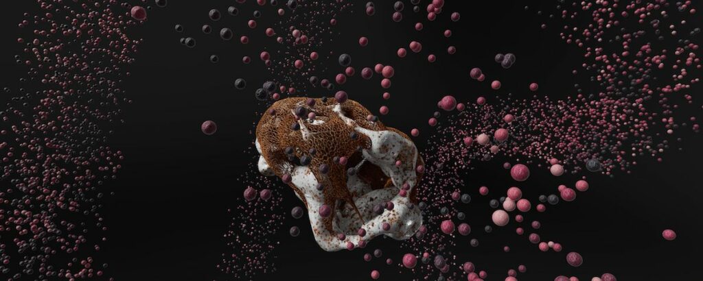 Obra de arte digital generativo LIMINAL en la fachada LED de ARKABIA en Vitoria-Gasteiz